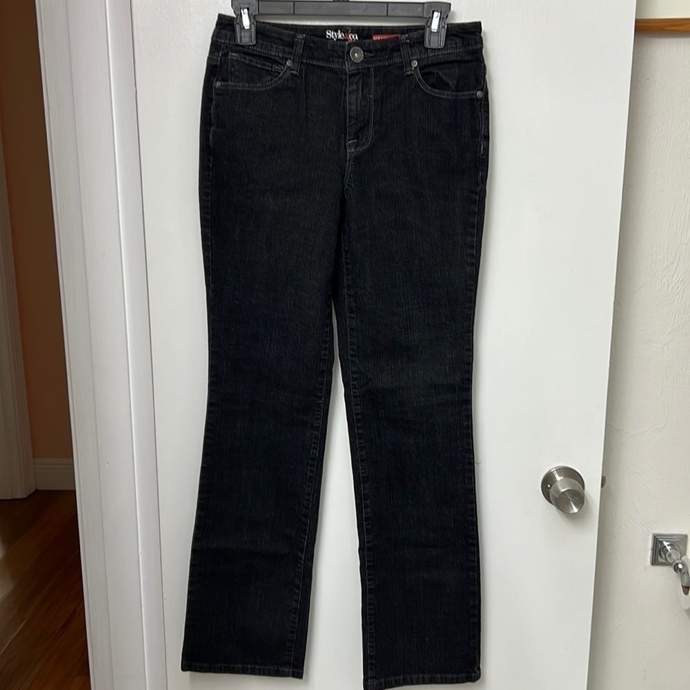 Style & Co. Jeans Black, mid waist, straight leg, size 4.